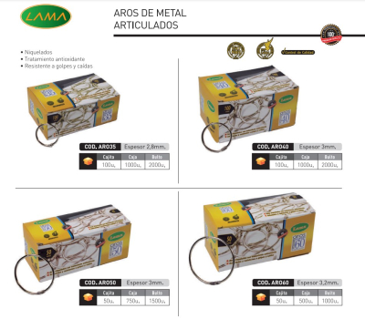 Aros De Metal 35Mm Lama