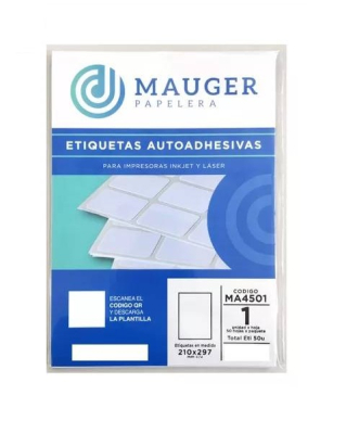 Etiqueta Autoadhesiva Mauger A4*50