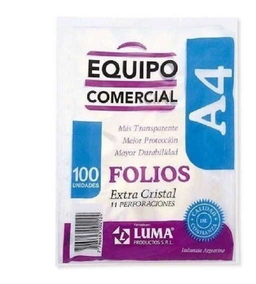 Folio A4 Luma *100 Polipropileno