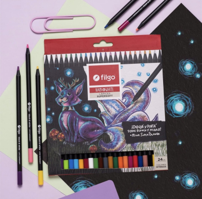 Lapiz Filgo * 24L Black & White
