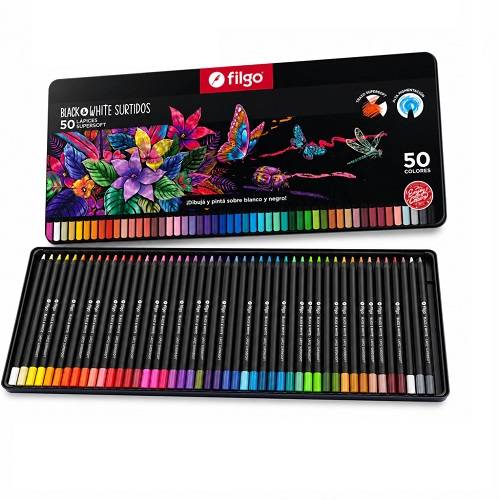Lapiz Filgo *50 Black & White Lata