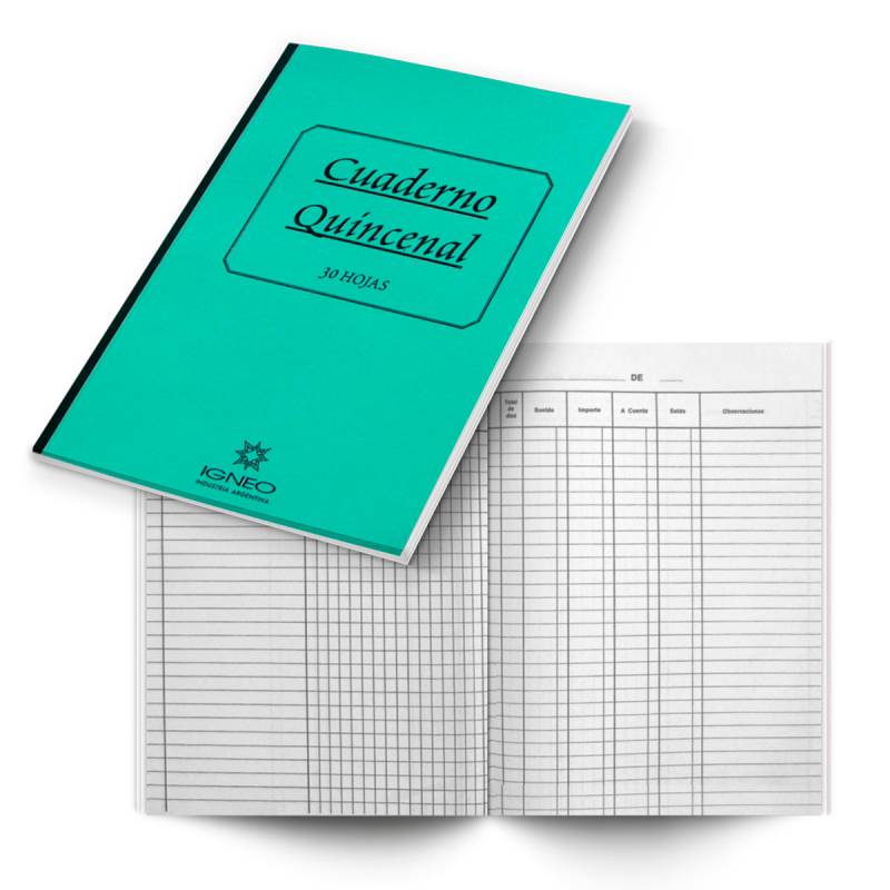 Libreta Quincenal 30 Hjs.