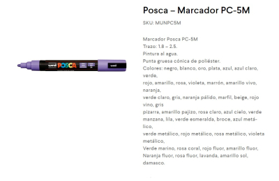 Marc.posca Pc-5M Pta.gruesa + Col.