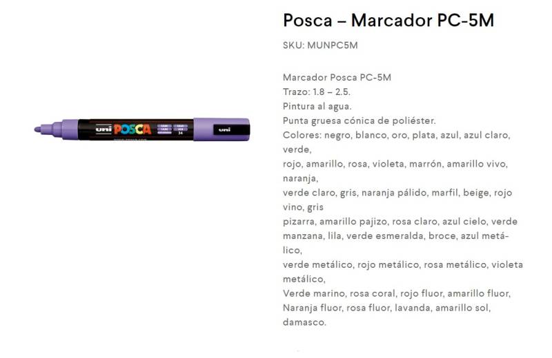 Marc.posca Pc-5M Pta.gruesa + Col.