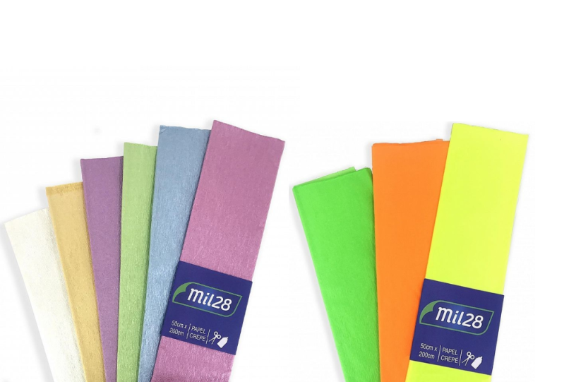 Papel Crepe Mil-28 Perlado/Fluo/Met