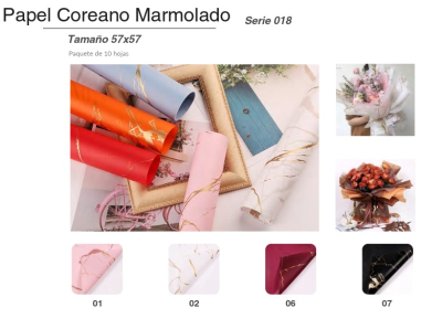 Papel Coreano Marmolado Nø18 *10