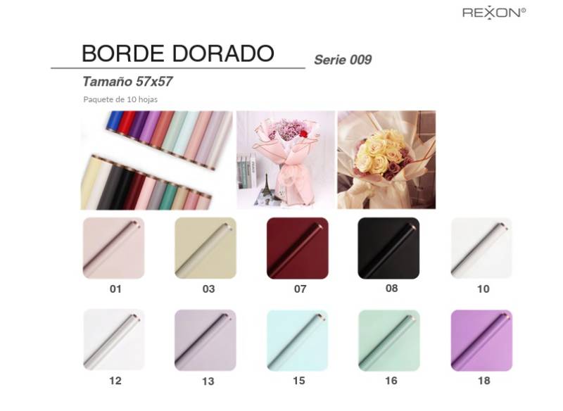 Papel Coreano Borde Dorado Nø009