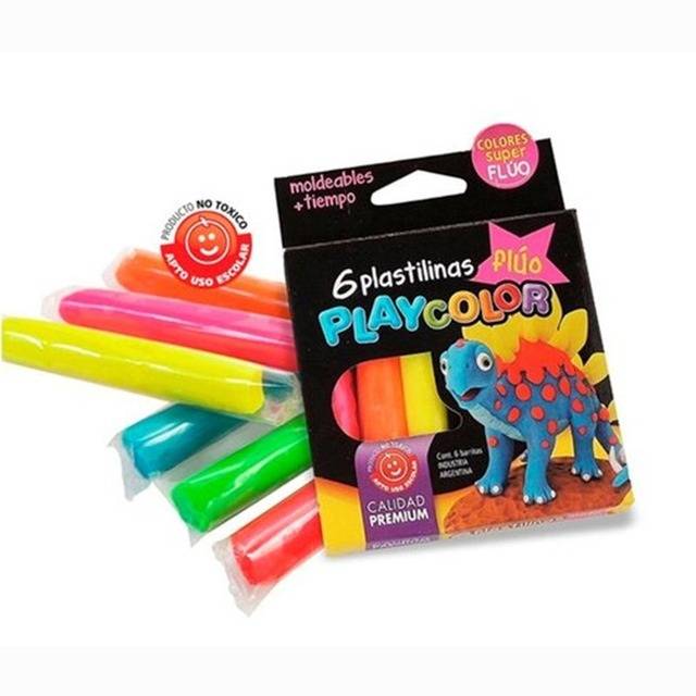 Plastilina Playcolor *6 Fluo