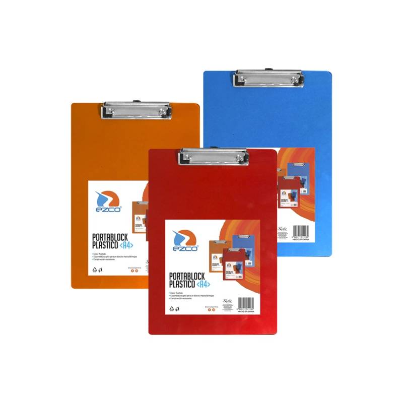 Portablock Ezco A4 Plastico Trasl