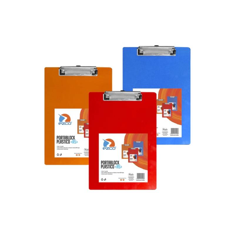 Portablock Ezco A5 Plastico Trasl