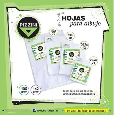 Hoja Dibujo Pizzini 50*70 106Gr