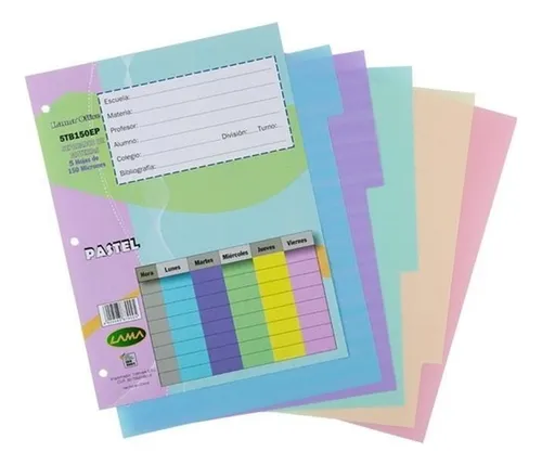 Separador Lama Esc.5 Colores Pastel