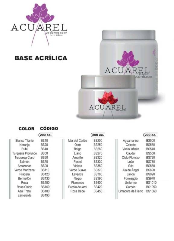 Base Acril.*200Cc Acuarel 10 A 390