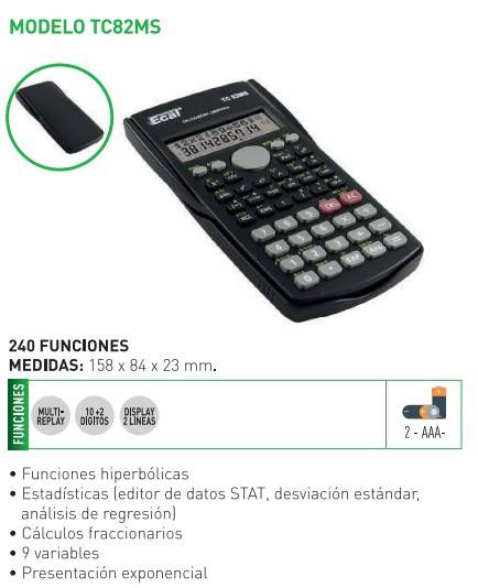 Calculadora Ecal Tc82 Ms Cientifica