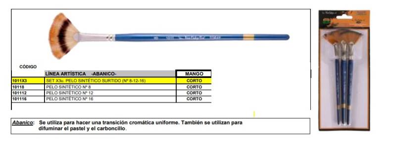 Pincel Lama Abanico Num 08