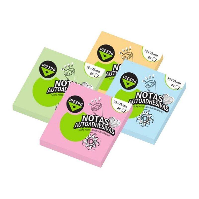 Notas Adh.pizzini 75*75 Pastel *80H