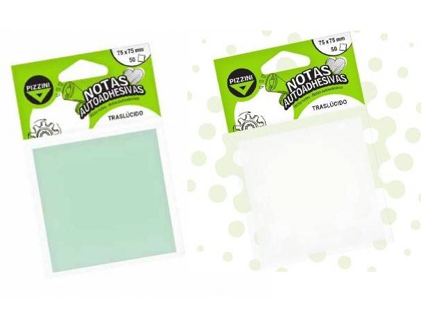 Notas Adh.pizzini 75*75 50H Trasluc