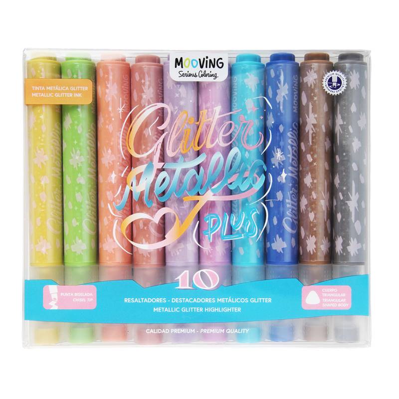 Resaltador Mooving Metal Glitter*10