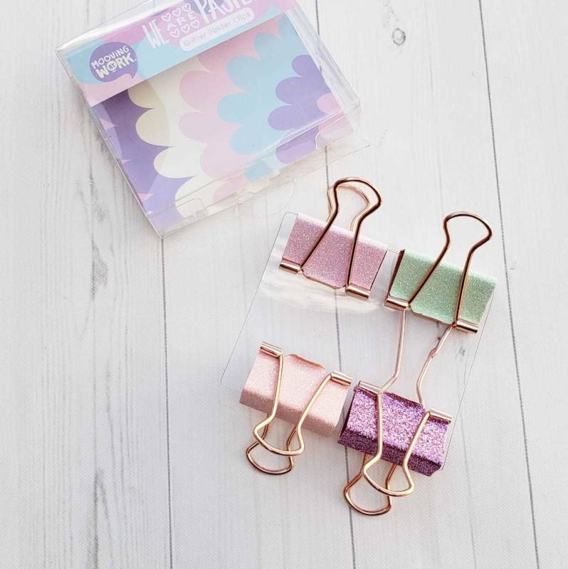 Binder Clip Pastel Glitter *4