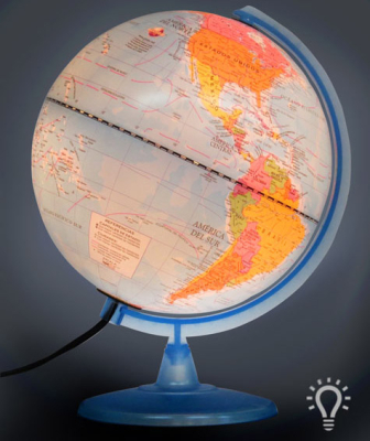 Globo Terraqueo 25Cm C/Luz 257Lw