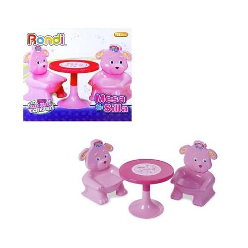 Juego De Mesa Y Silla Rondi Rosa