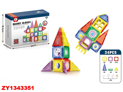 Bloques Magneticos 34 Pcs Zy1343351