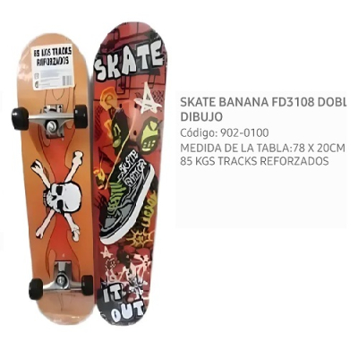 Skate Banana Doble Dibujo Fd3108