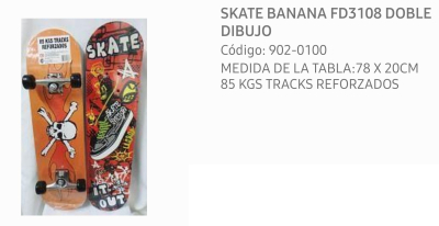 Skate Banana Doble Dibujo Fd3108
