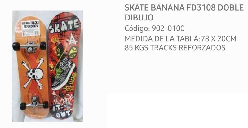 Skate Banana Doble Dibujo Fd3108