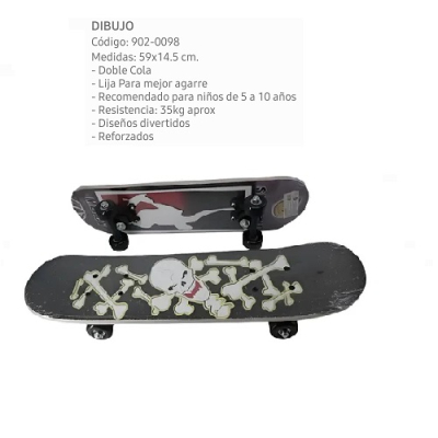 Skate Mediano Doble Dibujo Fd2406