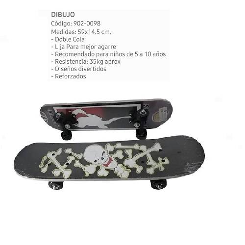 Skate Mediano Doble Dibujo Fd2406