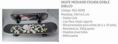 Skate Mediano Doble Dibujo Fd2406