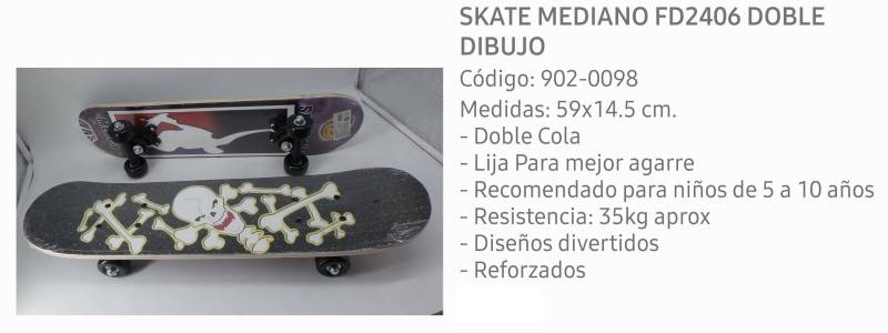 Skate Mediano Doble Dibujo Fd2406