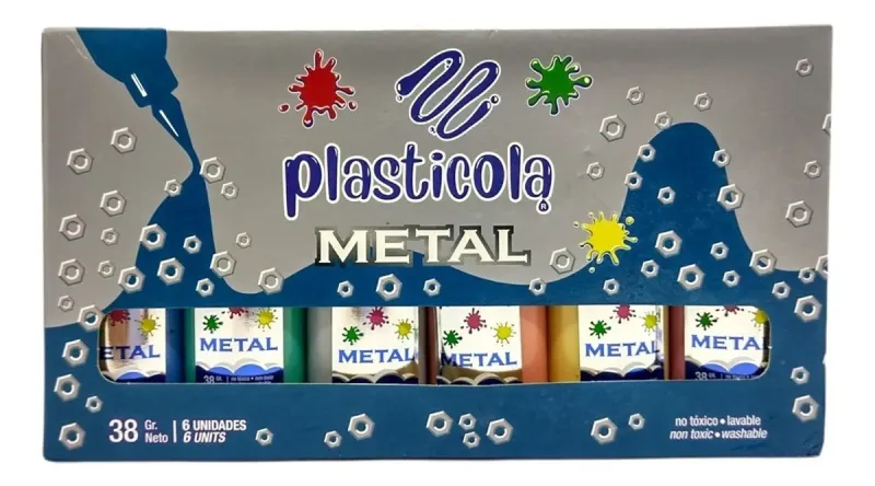Plasticola Metal Surtido *6