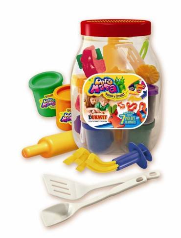 Pote Con Masa Y Herramientas 718